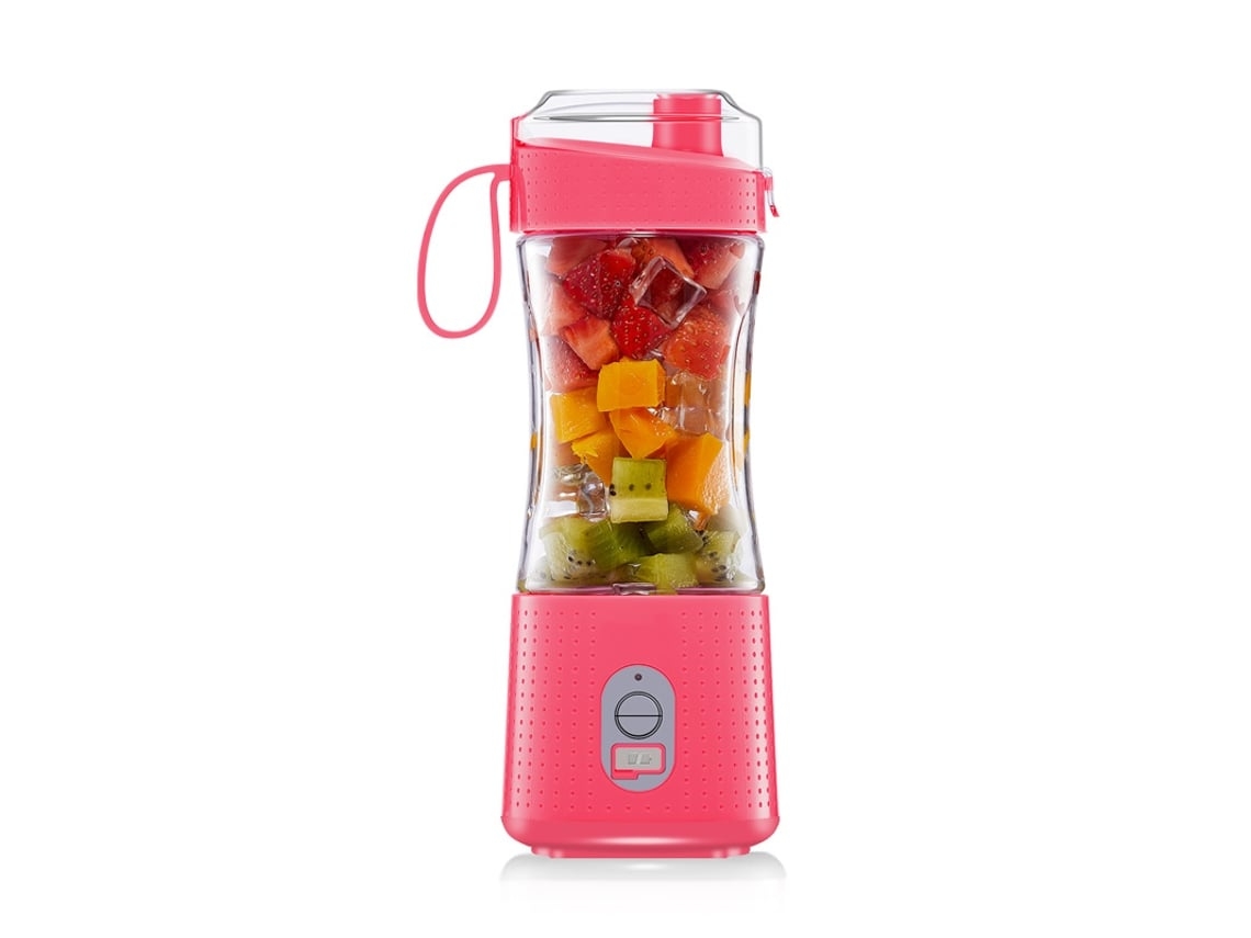 Licuadora portátil para batidos y licuados Exprimidor de frutas de tamaño único para viajes Vaso mezclador Gusshious Rosa