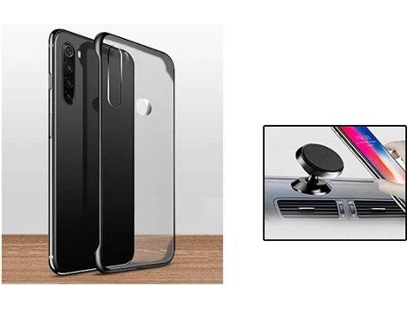 Kit Soporte Magnético + Carcasa Xiaomi Redmi Note 8 2021 PHONECARE Bumper Transparente / Negro