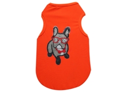 Camiseta Suave Y Adorable Para Perros Con Pedrería, Moda Para Mascotas, Ropa Para Perros, Naranja, Talla L