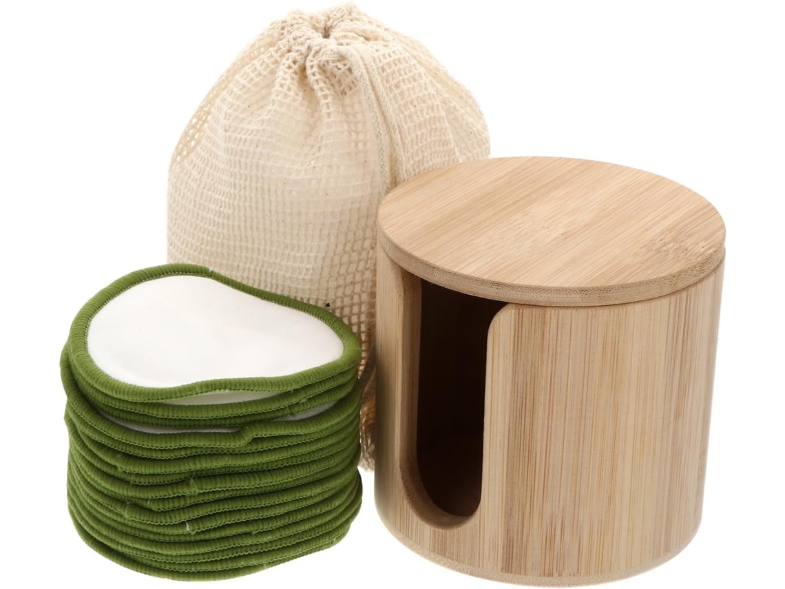 Disques Démaquillants En Bambou 18 Pièces Lavables Réutilisables Taille Compactoe Para Rostro Peau...