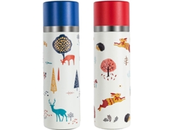 Botella de agua de acero inoxidable Rebe Linjou Flask de 350 ml, color rojo, termo de viaje.