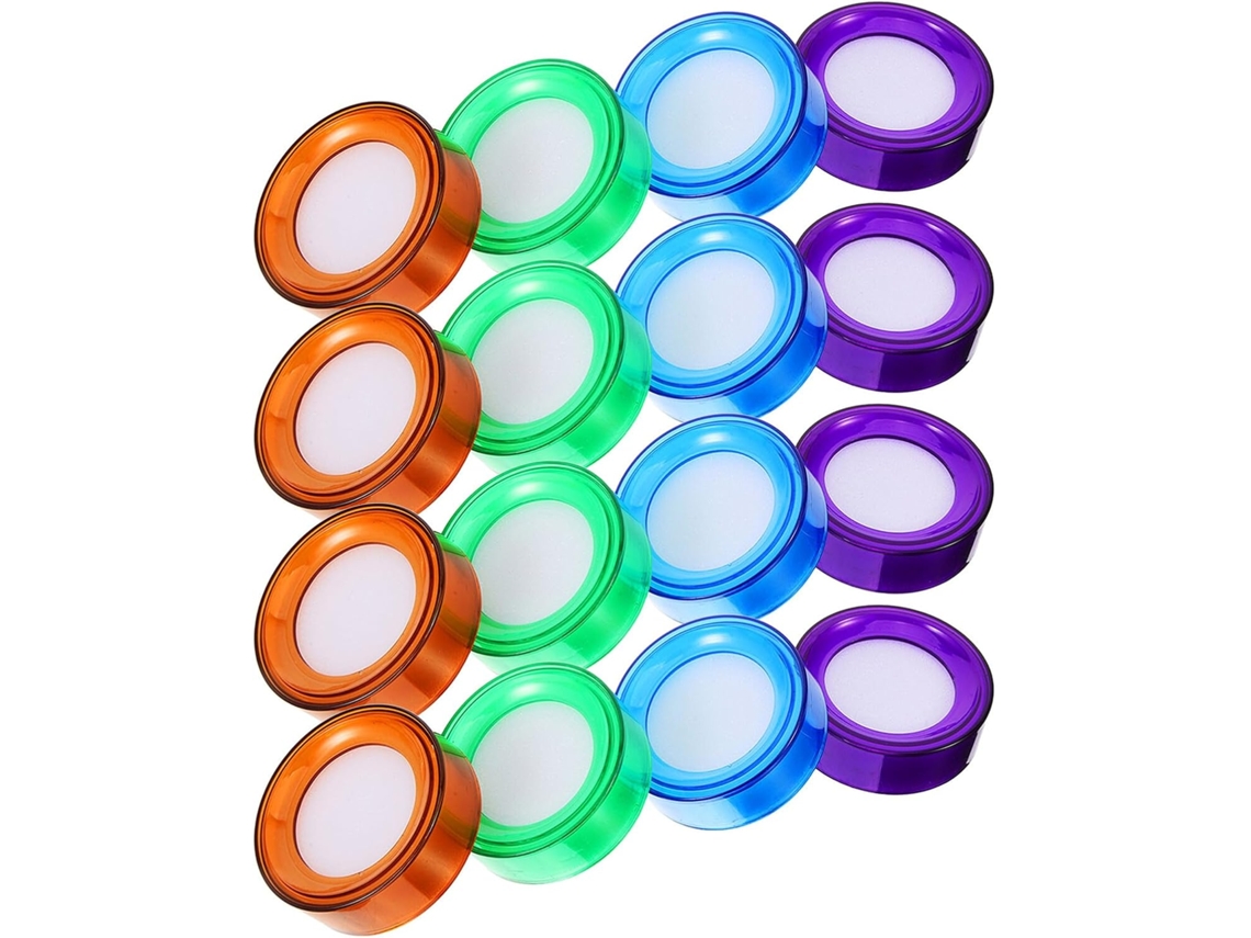 Juego De 16 Esponjas Redondas De Espuma Plateadas Para Contar Dedos, Kit De Humectante Para Dedos