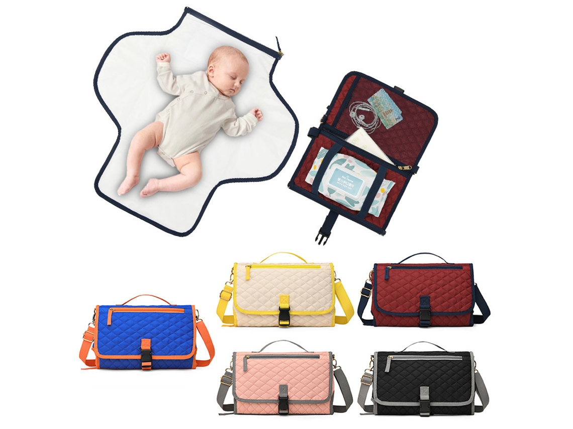 Bolsa cambiadora portátil para bebé, impermeable, plegable, extraíble, a prueba de orina, para colchón Cuich (rosa)
