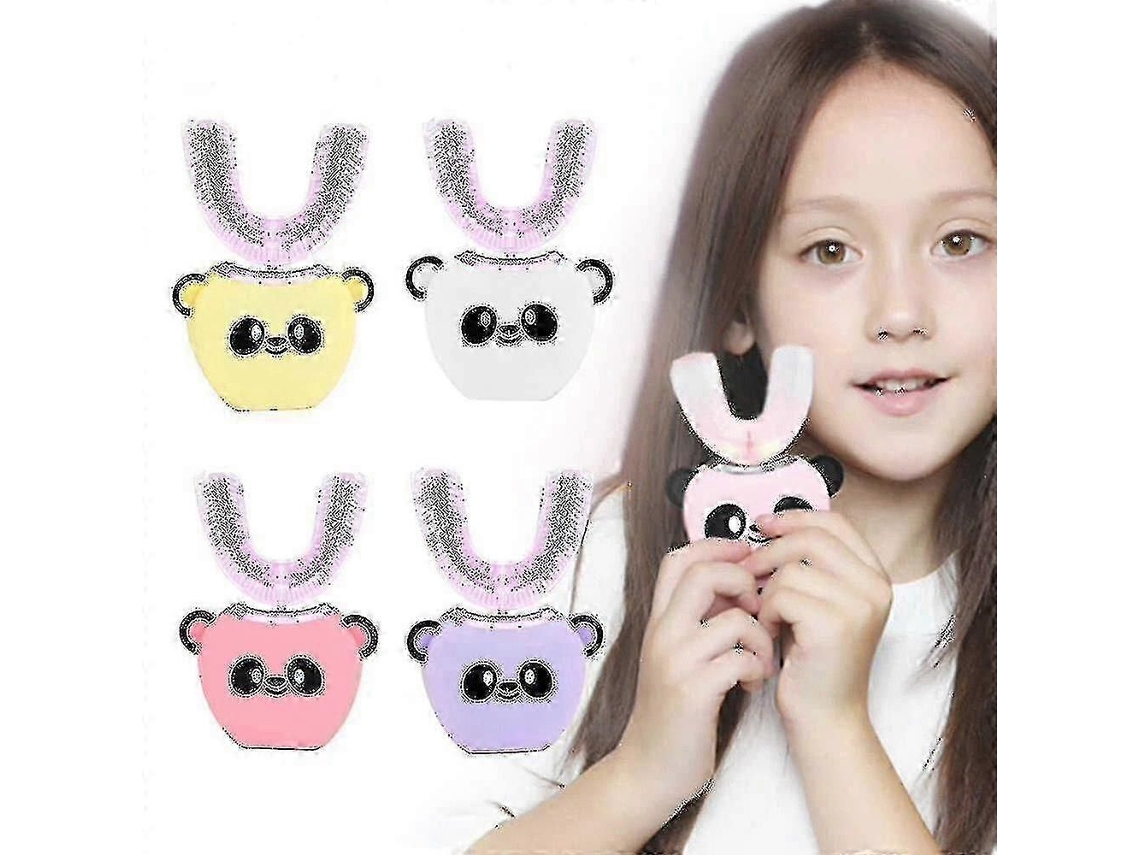 Cepillo de dientes eléctrico sónico para niños con forma de U y rotación de 360°, para niños de 2 a 12 años, diseño divertido y sónico GOKOCO.