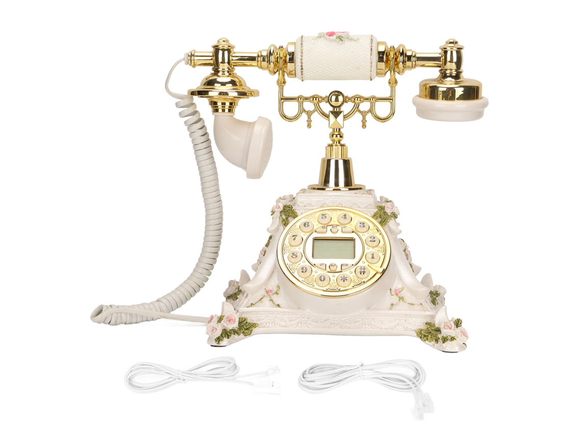 Teléfono De Línea Cableado Con Botones De Dial Vintage, Antiguo Y Retro Para Hogar, Cafetería Y Oficina