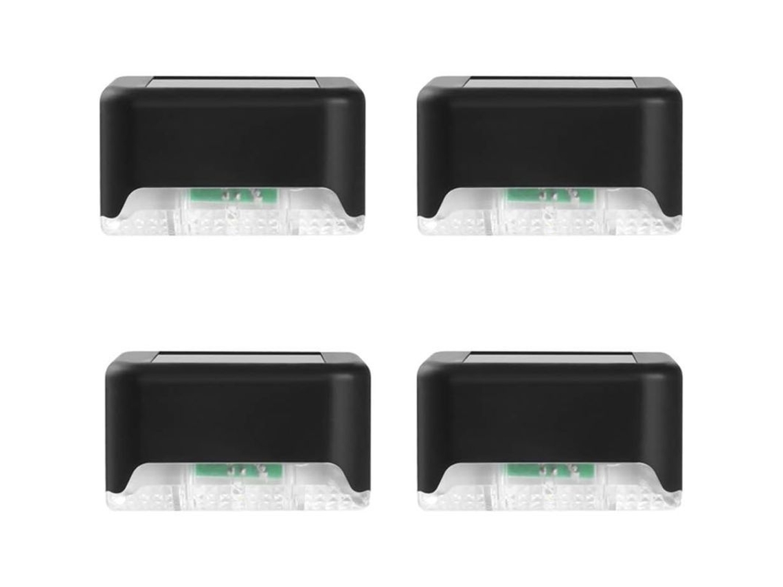 4 Luces Led Solares Para Jardín, Escaleras, Pared Y Valla Exterior - Resistentes Al Agua