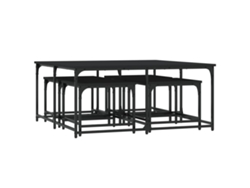Maison Exclusive - Mesas De Centro Apilables 5 Piezas Madera De Ingeniería Negro
