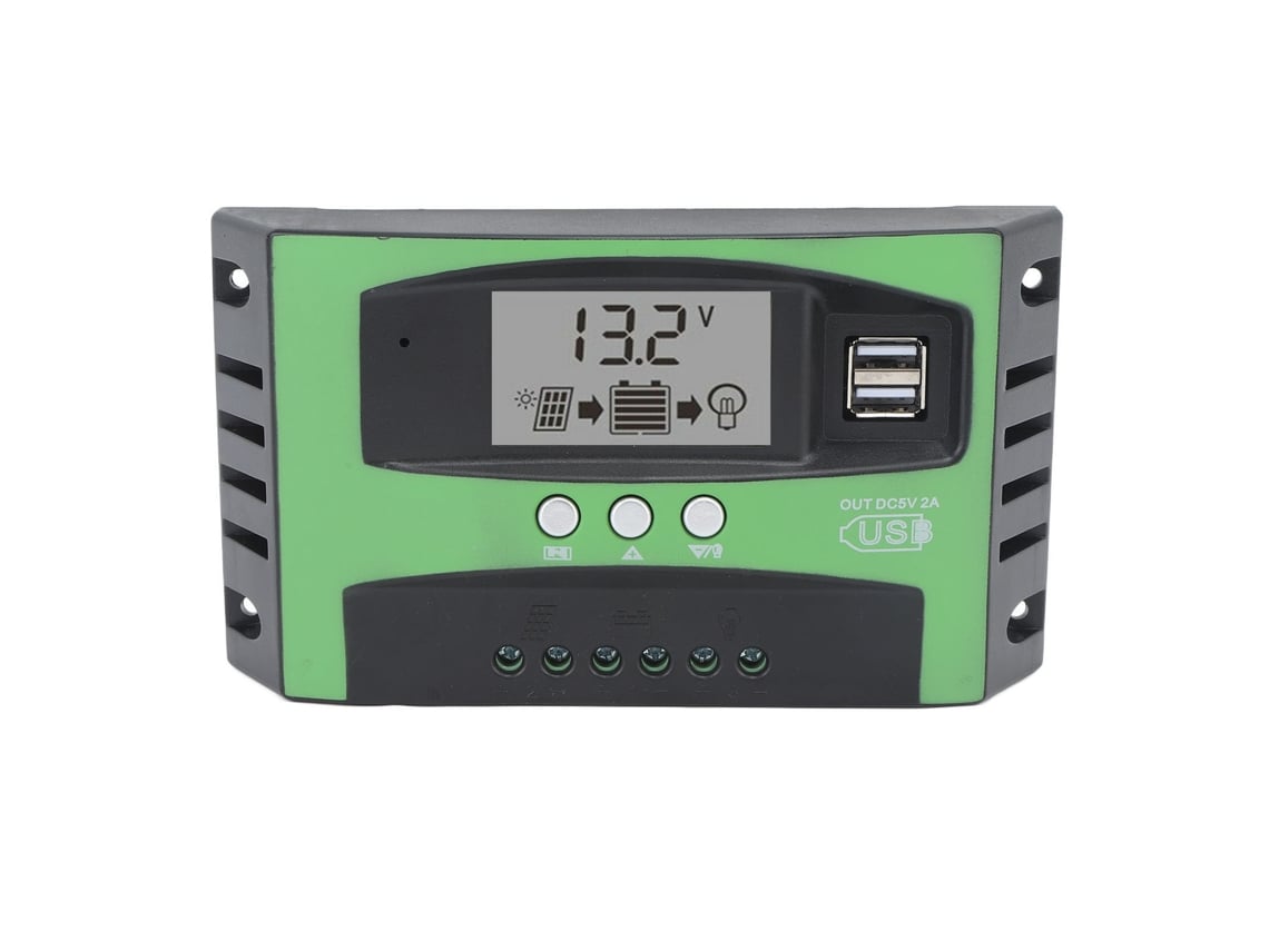 Controlador De Carga Solar Mppt De 12v/24v Y 80a Con 2 Puertos Usb Para Paneles Solares.