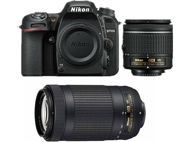 Kit Cámara Réflex NIKON D7500 AF-P 18-55MM F3.5-5.6G VR + AF-P 70-300MM F4.5-6.3 ED VR DX (20062)