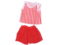 Ats-ropa Para Muñecas De 18 Pulgadas Conjunto De Ropa Para Bebé Recién Nacido Regalo De Cumpleaños Para Niños Rayas Rojas Verticales