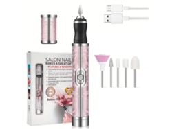 Taladro de uñas eléctrico profesional Yunzii rosa de 20000 RPM, lima de uñas eléctrica con 4 velocidades ajustables para manicura y pedicura