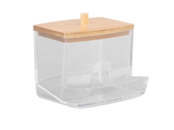Caja Transparente Para Guardar Bastoncillos De Algodón Con Tapa Resistente, Ideal Para Maquillaje Y Joyas.