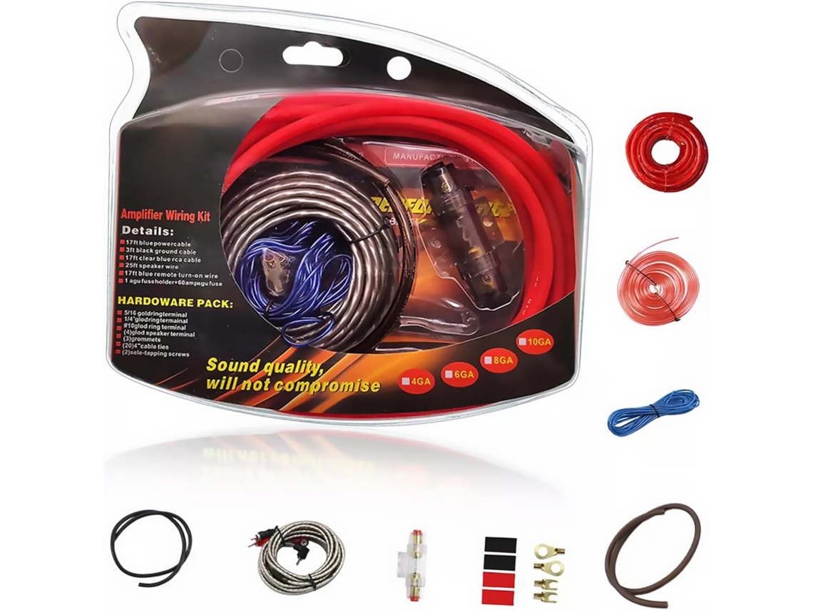 1 Kit De Áudio Automotivo Com Cabos De Amplificador, Fiação Náutica E Cabo De Alimentação.