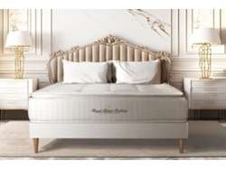 Colchón de Muelles Ensacados y Viscoelástico George V Altura Firmeza ROYAL PALACE BEDDING Espuma con memoria Blanco (140x190)