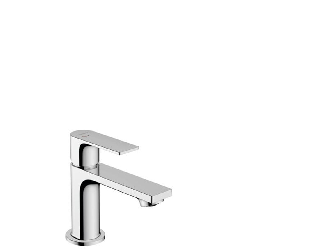 HANSGROHE Rebris E mezclador monomando de lavabo 80 CoolStart con desagüe automático, proyección de 121 mm, 72553, Color: cromado