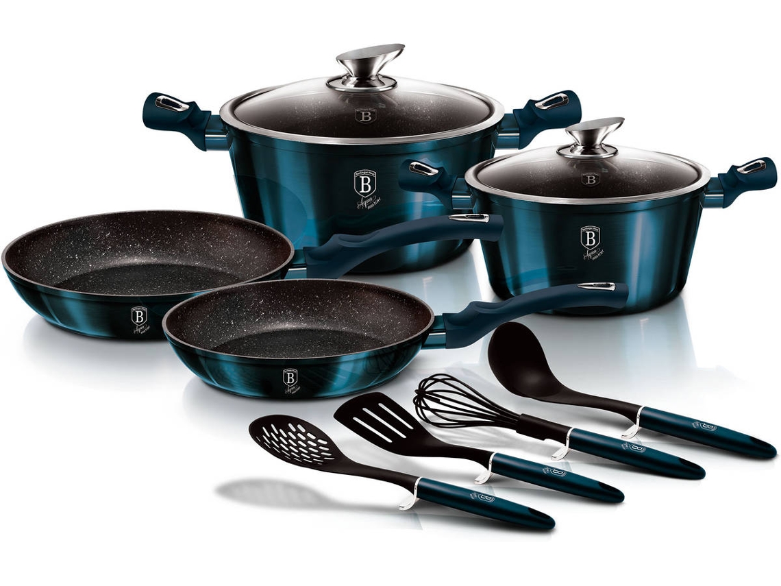 Batería de Cocina BERLINGER HAUS Aquamarine Azul (10un)