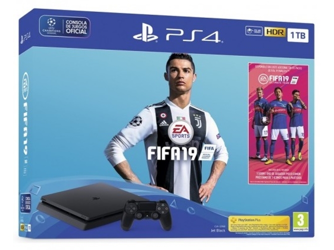 Consola PS4 Slim + FIFA 19 (1 TB)