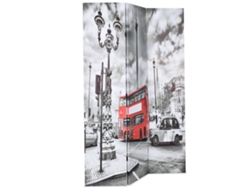Separador de ambientes plegable | Separador de ambientes | Separador de ambientes con diseño de autobús londinense 120x170 cm Blanco y negro