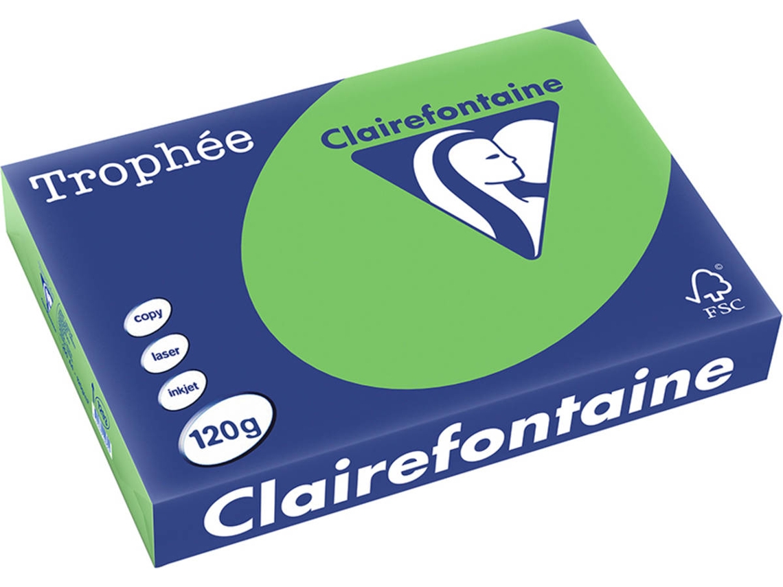 Papel CLAIREFONTAINE Copia, láser y chorro de tinta Trophée A4 120 gsm (250 Hojas - Verde)