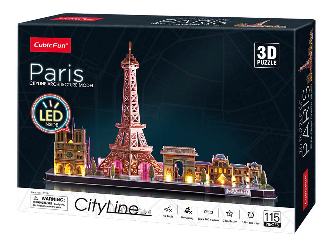 Puzzle 3D Torre Eiffel Paris Led (8 años - 115 piezas)