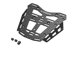 Portaequipajes trasero, diseño de perfil bajo, construcción de aluminio resistente, color negro.