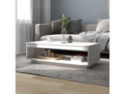 Mesa de Centro Apoyo 110X50X33,5 cm Madera de Pino Macizo Blanco