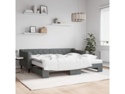 Sofá Cama Nido Con Colchón Tela Gris Oscuro 90x200 Cm