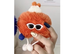 Case Protetor De Fones De Ouvido Pelúcia Cute Formato Homem Óculos De Sol Universal Para Ios Earbuds 1/2 Vermelho