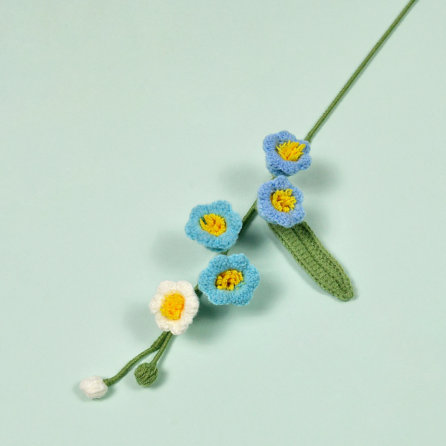 (azul Degradado - 1 Pieza) Flores De Tela Tejidas A Mano A Crochet, Ideales Para Ramos De Flores Y Decoración Del Hogar.