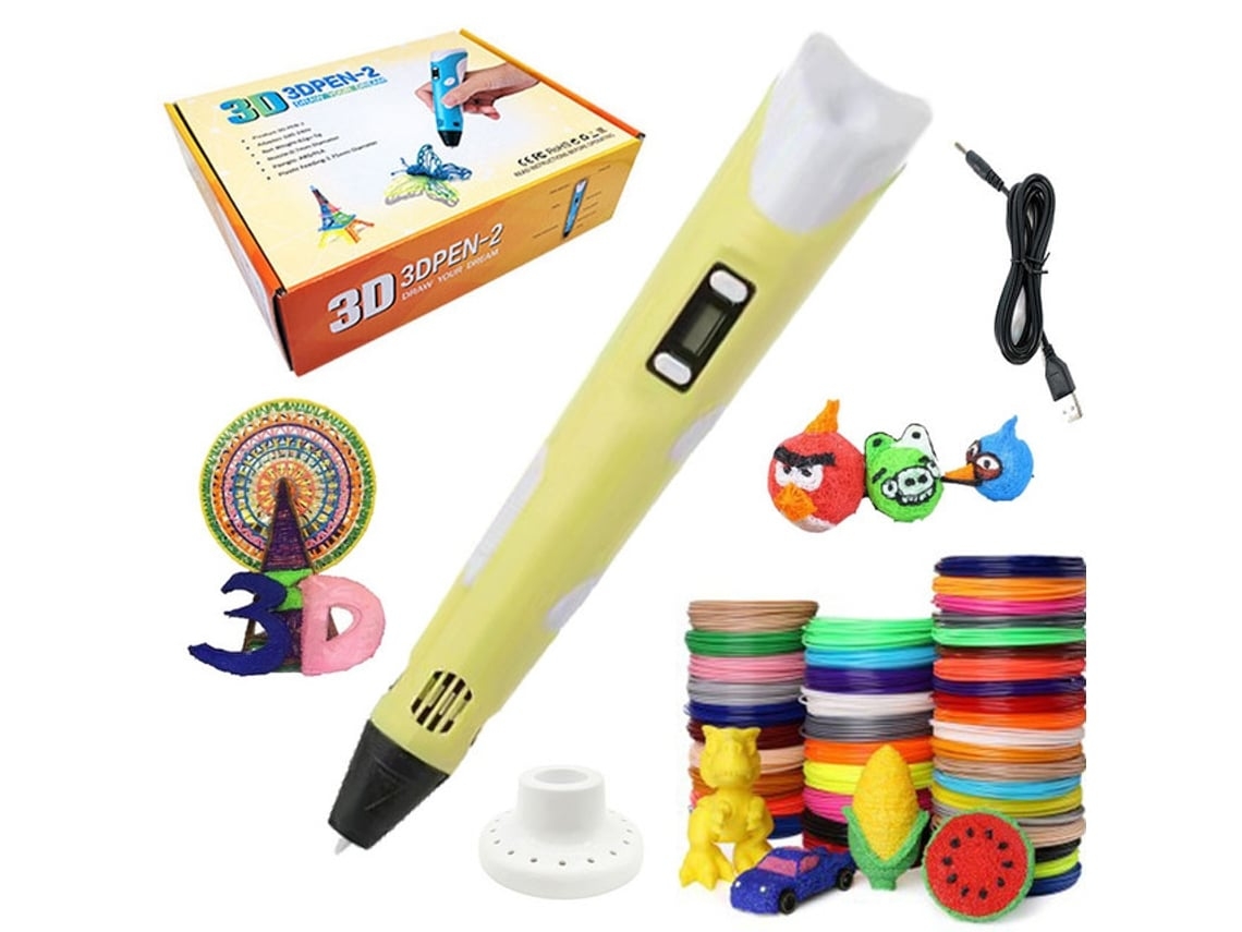 Pluma de impresión inteligente 3D 3Dblb para juguetes para niños 10M 10 Pla/Abs Color - Amarillo