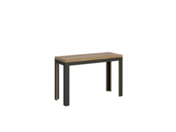 Mesa de Comedor ITAMOBY Linea Double (120/200x45/90 - Paneles de Melamina - Roble Natural)