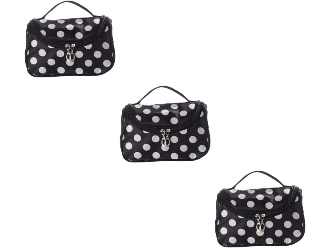 Neceser De Maquillaje De 3 Piezas Para Mujer, Organizador De Viaje Negro Con Estuche Para Cosméticos Y