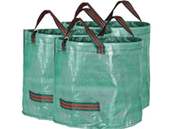 3 Bolsas De Jardín Resistentes Al Desgarro De 60 Litros Con 4 Asas Para Residuos Verdes Y Orgánicos.