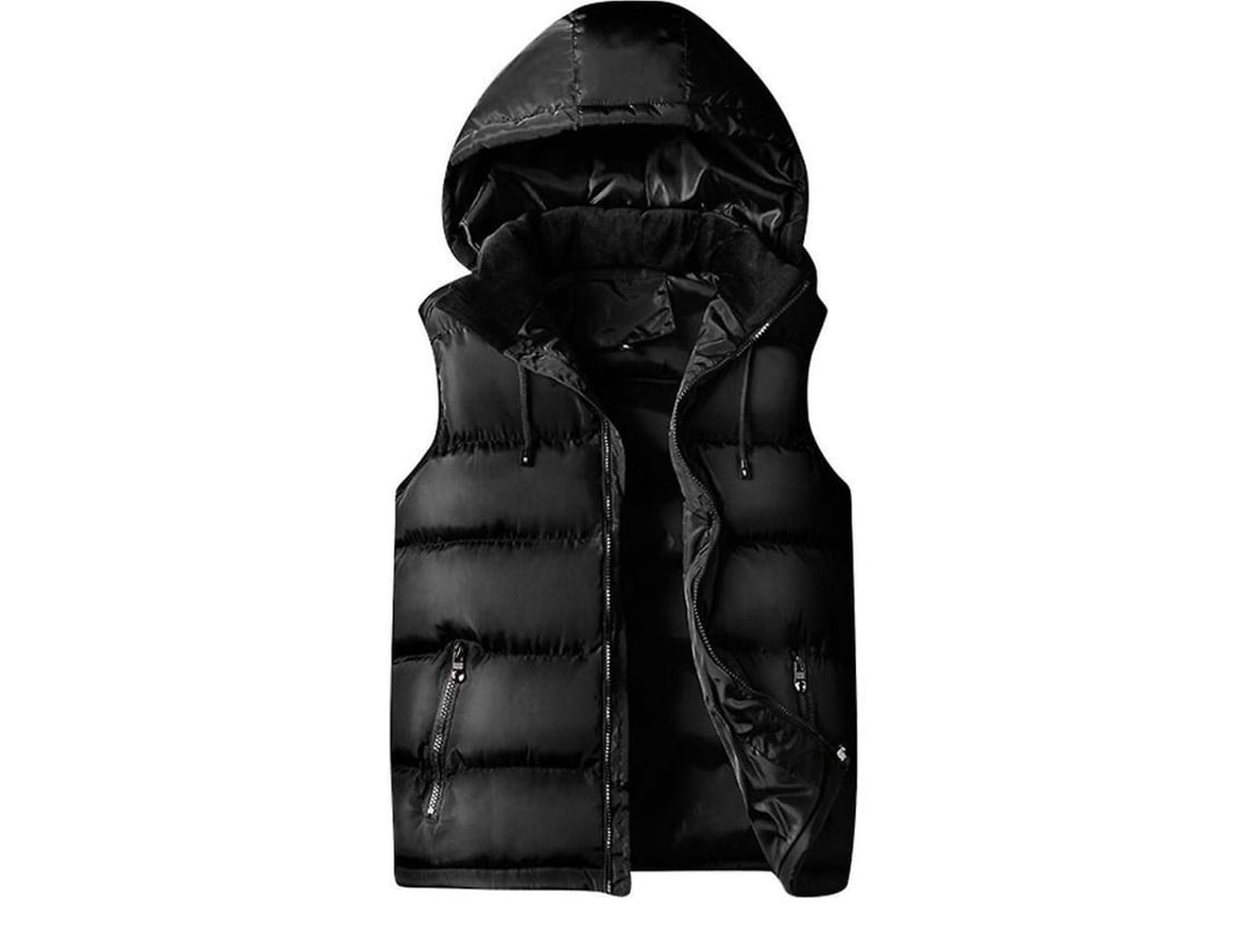 Chaleco acolchado Rebe con mangas ajustables y extraíbles, estilo casual para otoño e invierno, talla S, negro.