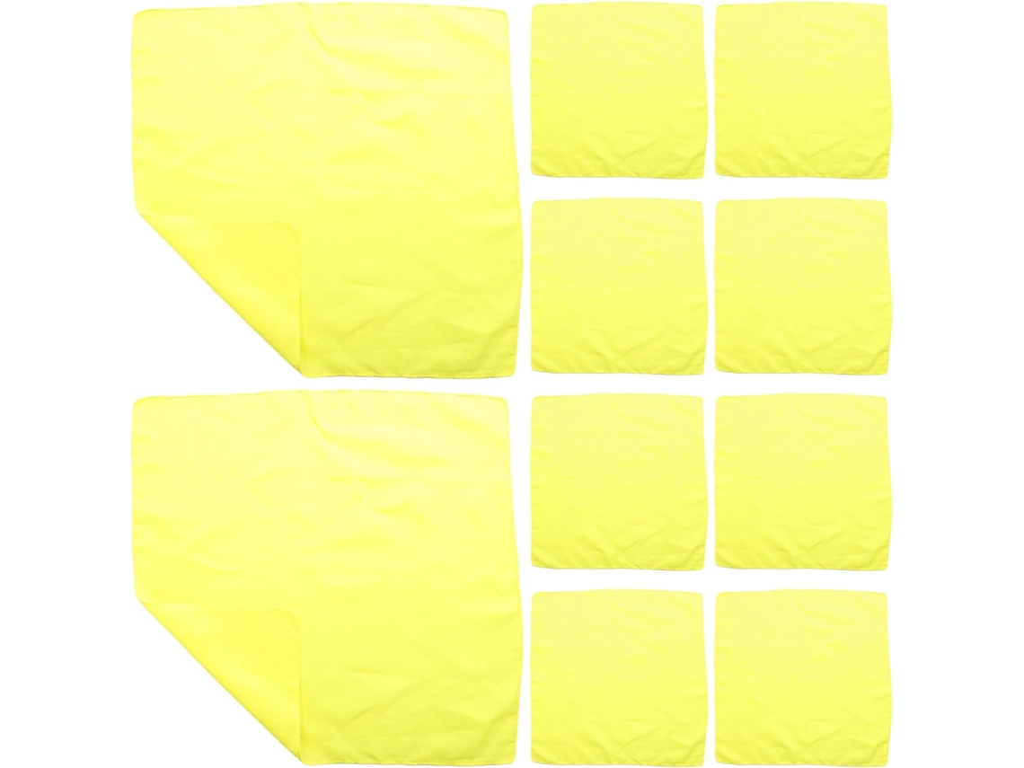 Paquete De 12 Bufandas Cuadradas De Poliéster Amarillo, Ligeras, De Secado Rápido, Ideales Para Actividades Al Aire Libre Y Aventuras.