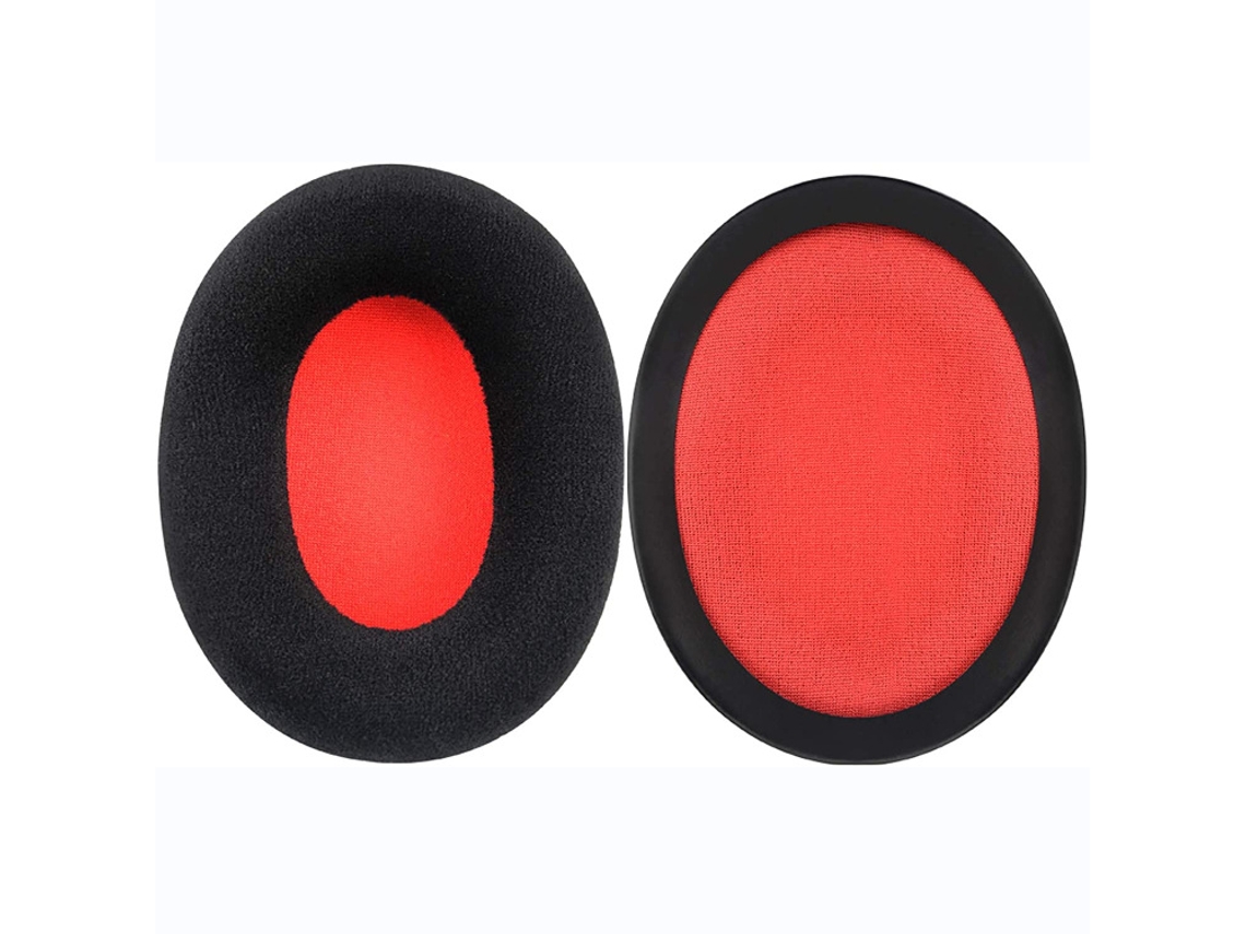 Compatible con las almohadillas HyperX Kingston Cloud Silver II, negras con malla roja y tejido de terciopelo.