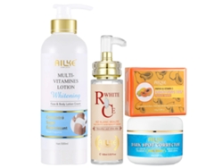 Loción corporal blanqueadora, fórmula hidratante, elimina manchas oscuras, kit OEM 4 en 1