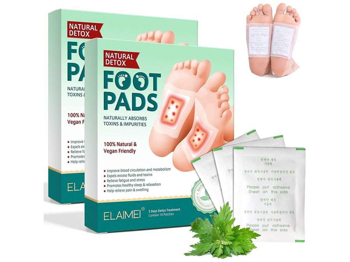 Parches Desintoxicantes Para Pies, 20 Unidades, Almohadillas 100% Naturales Y Orgánicas Para Aliviar El Estrés Corporal.