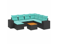 Maison Exclusive - Conjunto De Sofá De Jardín De 8 Piezas Con Cojines, De Poliratán Negro