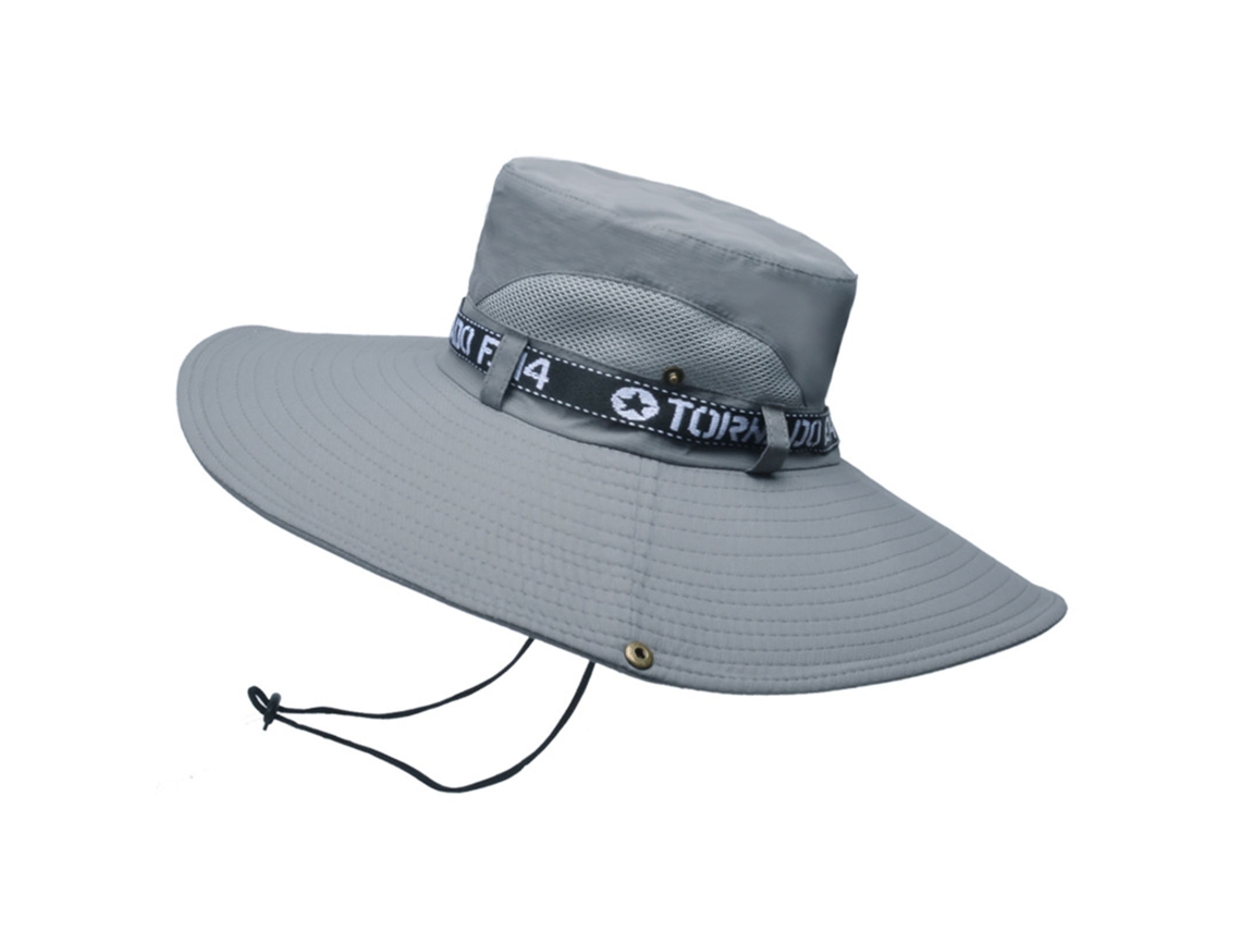 Sombrero De Pesca Transpirable De Ala Ancha Para Hombre, De Algodón Y Poliéster, Ideal Para Verano Y Escalada, Color Gris Claro.