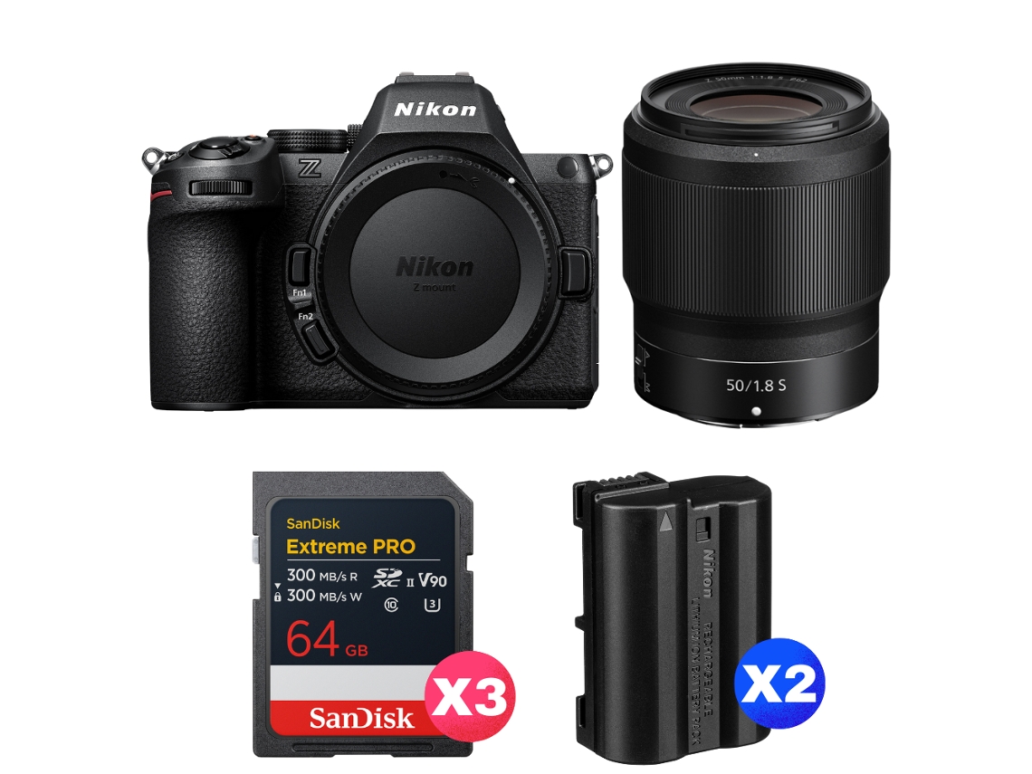 Z5 II + 50mm F/1.8 S + 3 Sandisk 64gb Extreme Pro UHS II SDXC + 2 Nikon EN EL15C + Libro electrónico “20 consejos para fotos impresionantes” NIKON