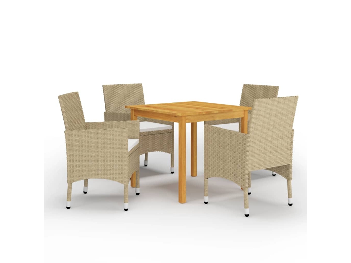Juego de comedor de jardín beige de 5 piezas DKD Home Decor