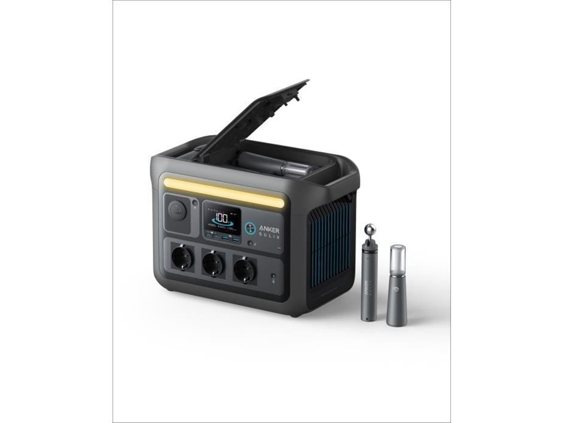 Estación Eléctrica Portátil Anker Solix C800x, Con Lámpara De Camping, Batería Nómada 768wh, 3 Ca 1200w (c800 Plus)