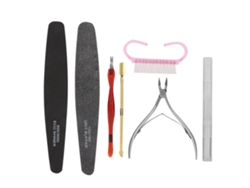 Omni-kit De Herramientas Para Manicura 7 Piezas: Tijeras Para Piel Muerta, Empujador De Acero, Lima De Uñas Y Cepillo De Polvo