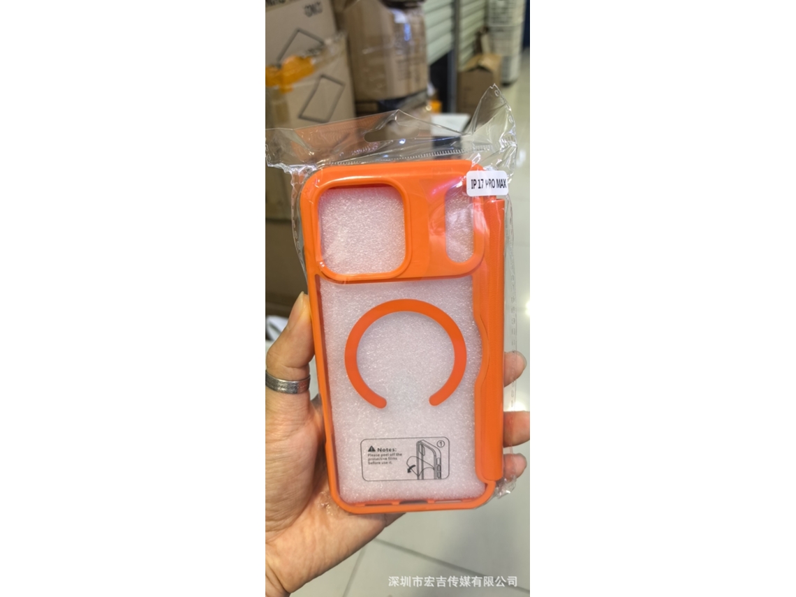 Capa De Couro Para Celular Fliphone Com Compartimento Antifurto Para Cartão.laranja armadura Magnética - Iphone 15 Plus