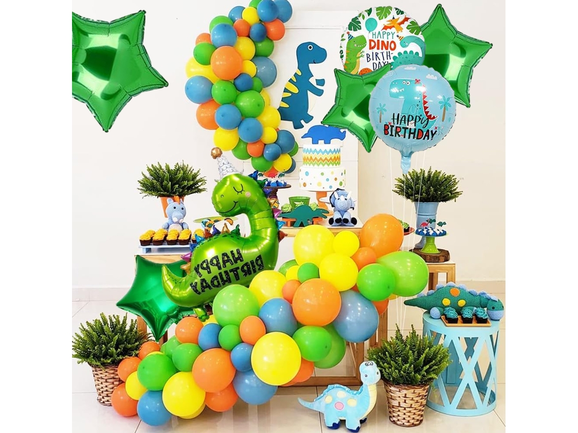 Decoraciones para fiesta de cumpleaños con globos de dinosaurio, globos de papel aluminio autoportantes para celebración infantil con tema de dinosaurio LAOPIPFU