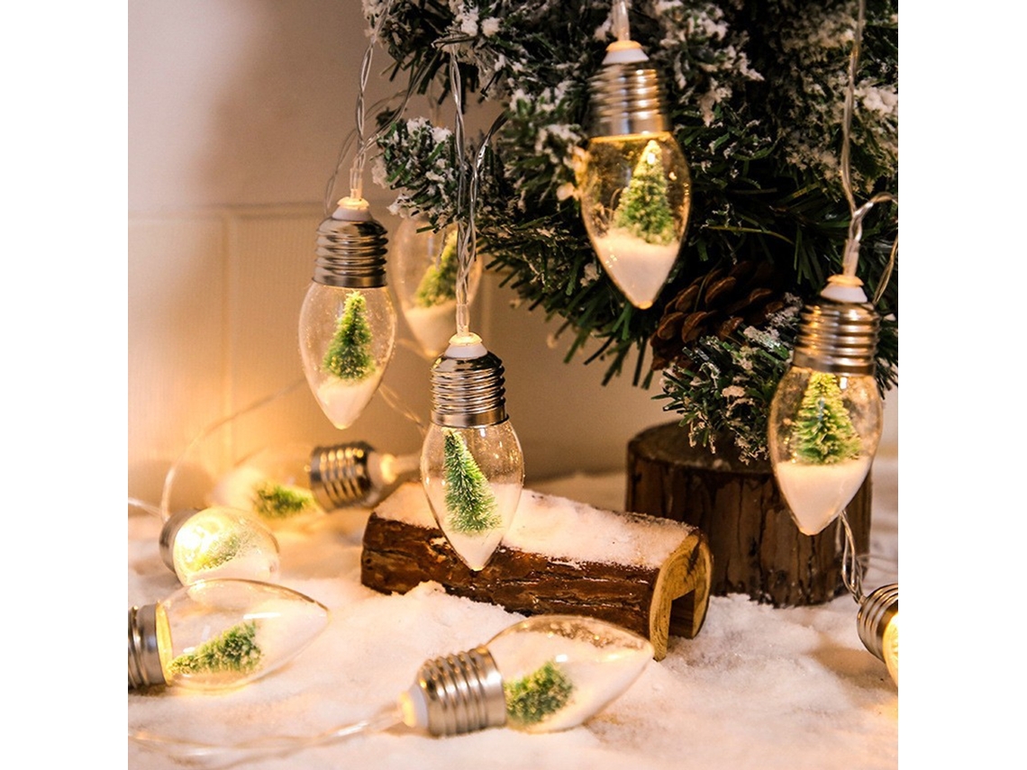 Luces navideñas para interiores: bola de nieve con 10 LED, alimentada por pilas TRUYUETY