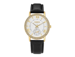 Reloj De Pulsera De Aleación Para Mujer Con Diamantes De Imitación, Pantalla De Cuarzo Analógica, Redondo, Dorado.