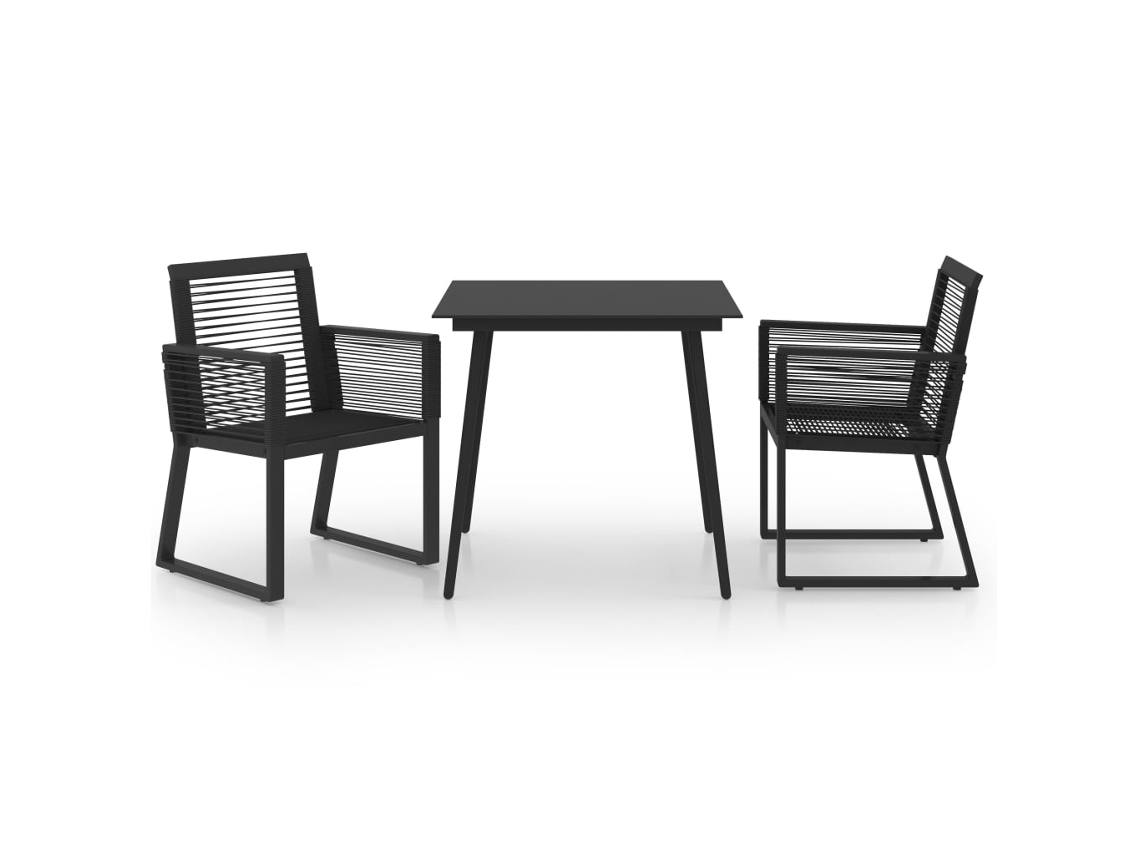 Maison Exclusive - Juego De Comedor De Jardín 3 Piezas Ratán Pvc Negro