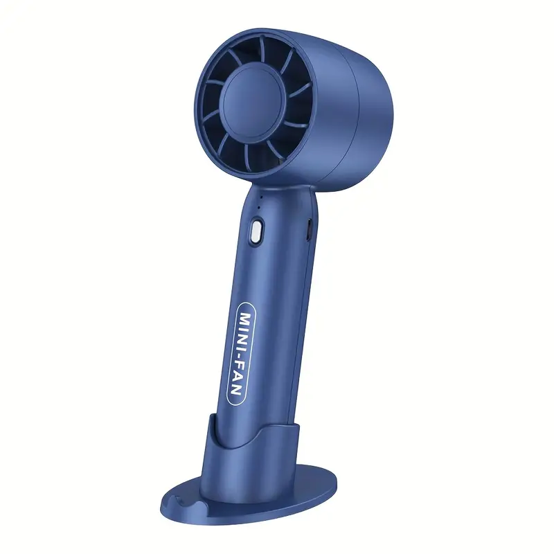Mini ventilador portátil, carga USB, 3 velocidades ajustables, con base Eifson (azul)